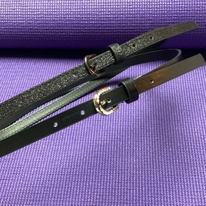 Pair of Skinny Fashion Belts holes from 30” to 34”